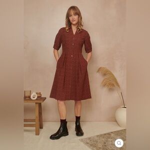 NWT | Emily and Fin | Stella Auburn Mini Spot Dress | Large